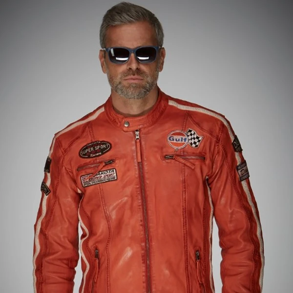 Gulf Leather Jacket Racing Orange – Bild 2