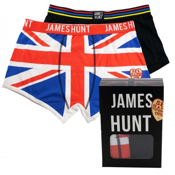 James Hunt Boxer Shorts Helmet + Union Jack Double Pack